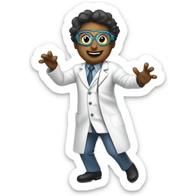 Dancing Scientist:
A cartoon scientist doing a little dance in a lab coat and goggles.

 sticker