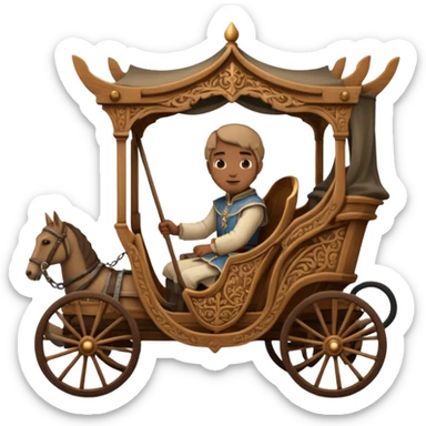 in medieval period  a man in a Carriage sticker
