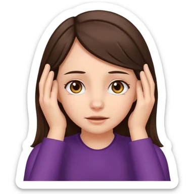 Girl covering ears sticker