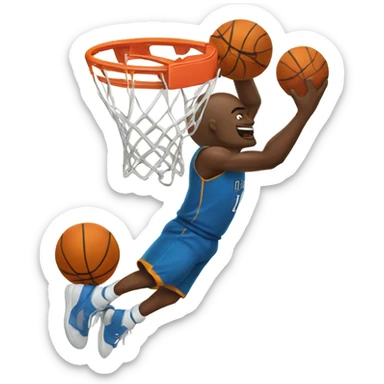 Man playing basketball dunking sticker