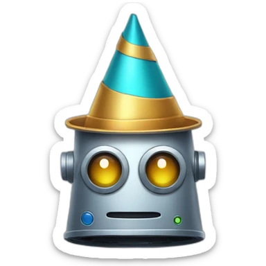 robot partyhat sticker