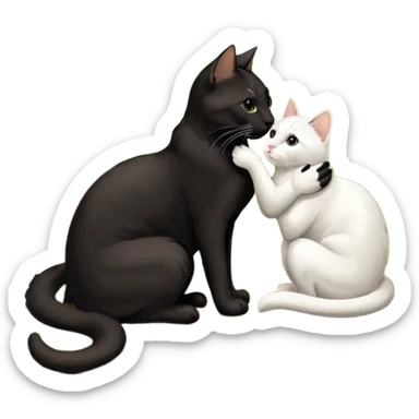 три кошки черная,коричневая,белая с бокалом вина sticker