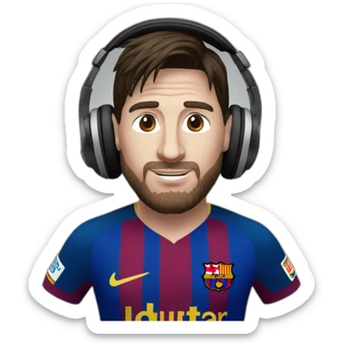 lionel messi wearing headphone sticker