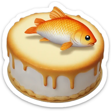 Une poisson sur un gâteau sticker