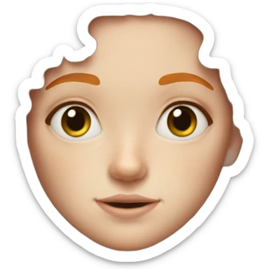 young ginger girl, head closeup, lots of dark freckles sticker