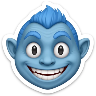 Troll troll face blue sticker