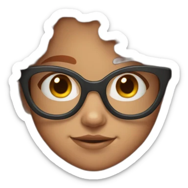 a cute girl with curly red hair and blue glasses sticker