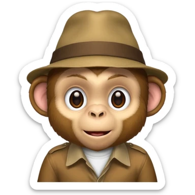 monkey with hat and shirt sticker