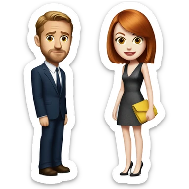 Ryan Gosling and Emma stone in crazy, stupid, love sticker