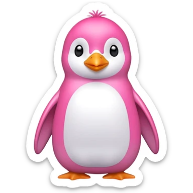 A pink penguin  sticker