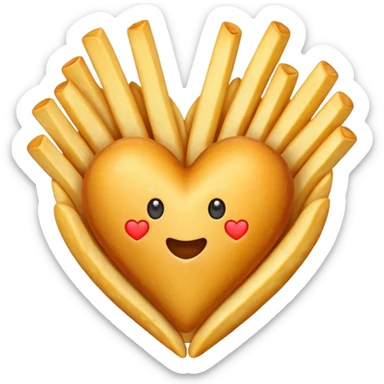 French fries in heart shape sticker