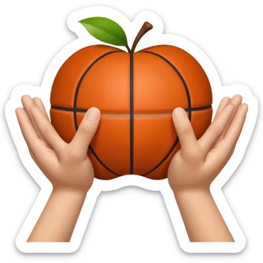 A 3D Apple-style emoji showing two human hands making a basketball “time-out” gesture — one hand held vertically and the other horizontally forming a “T” shape. Only hands visible, cheerful and clear design, white background, soft shadows, realistic skin tone and glossy Apple emoji finish sticker