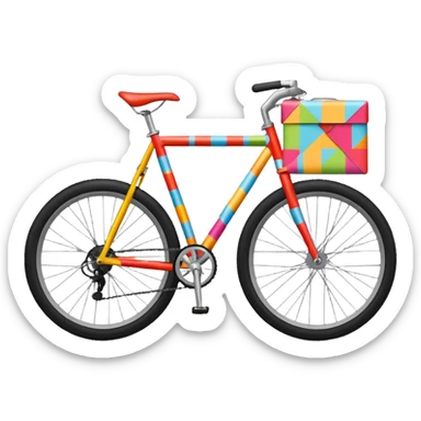 Bike wrapped in wrapping paper sticker