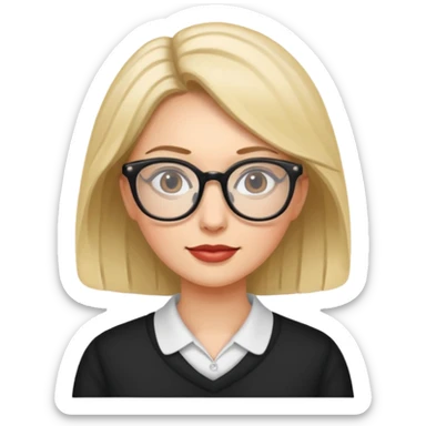  mujer con lentes blanquita  sticker