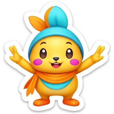 Sprunki character, cute cartoon character with bright colors sticker