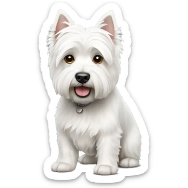 west highland white terrier full body sticker