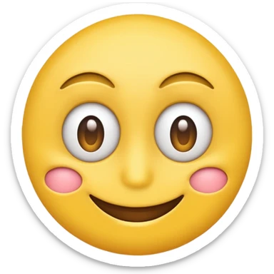 Normal yellow simple Emoji Smiling with eye bags sticker