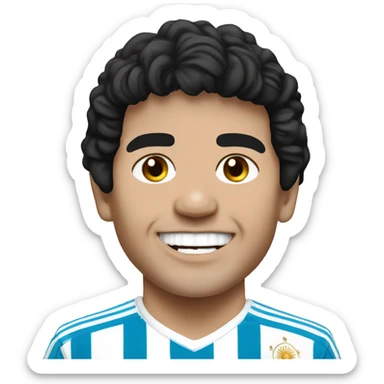 maradona argentina young smile sticker