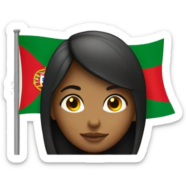 Girl and portugal flag  sticker