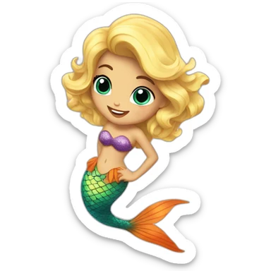 little-mermaid poisson sticker