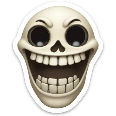 Laughing skeleton head sticker