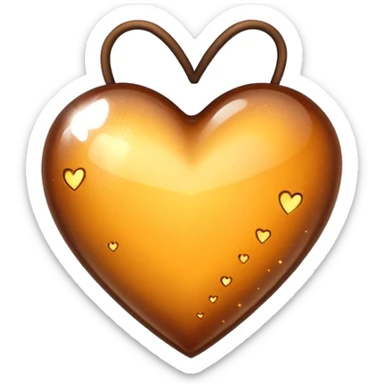 Corazón marrón con brillos  sticker