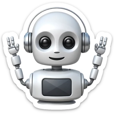 robot old cartoon simple kid toy white innocent funny gudget chatGPT round adorable music_lover sticker