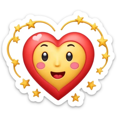 A heart emoji with a playful, dizzy expression, swaying slightly as if it’s tipsy, with small swirls or stars around it to symbolize dizziness or drunkenness sticker