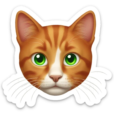 Red cat with Green eyes  sticker