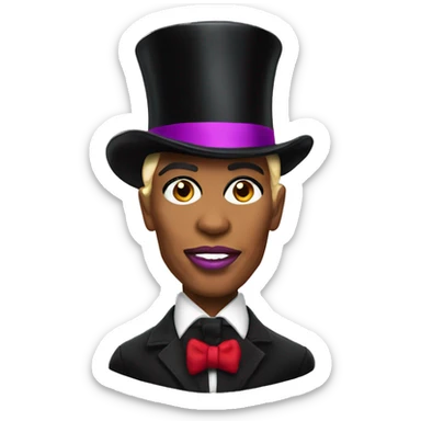 rupaul with a top hat sticker