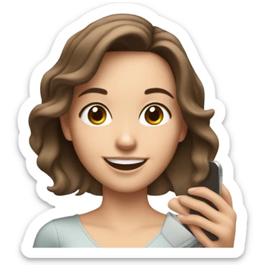 Brunette white Girl taking selfie with her phone sticker