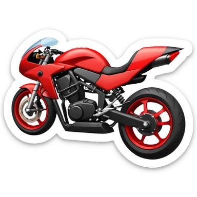 sports motorcycle lying on the ground sticker