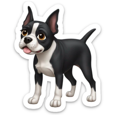 hound boston terrier mix sticker
