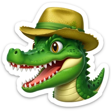 crocodile in hats sticker