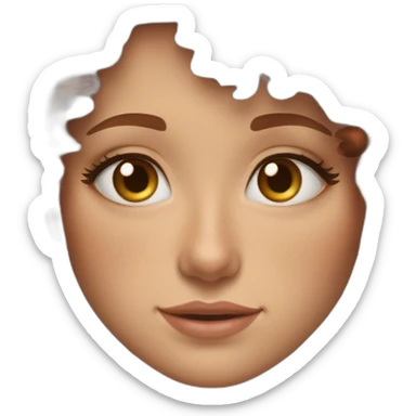 caucasian dark redhead chocolate brown eyes freckles sticker