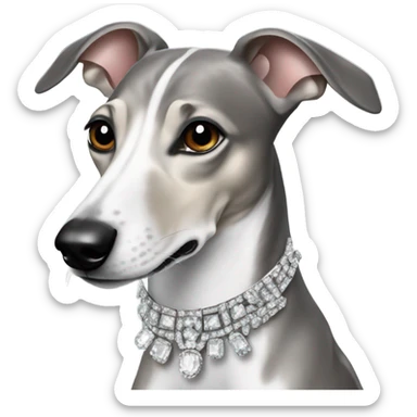 Whippet with bling sticker