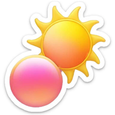 pink orange and yellow colored sun  sticker