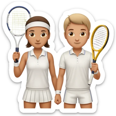 two tennis players of European appearance sticker