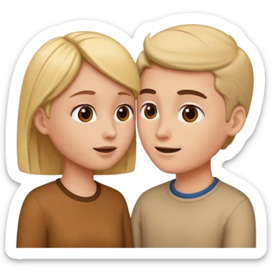 two people talking to each other, facing each other sticker