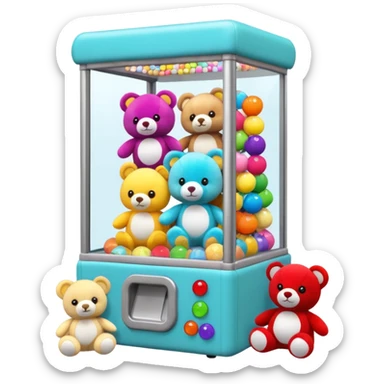 Claw machine with toys sticker