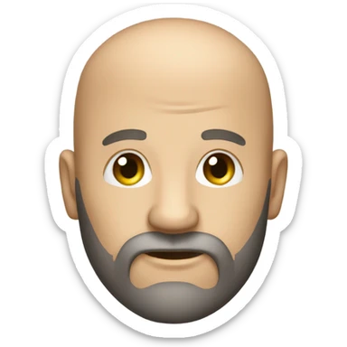 Trophy of a handsome bald man with a beard sticker