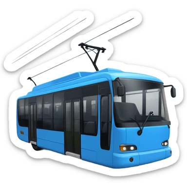 modern blue trolleybus  sticker