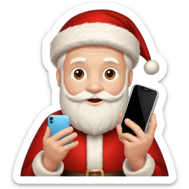 Papa noel robando un iphone sticker