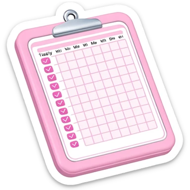 habit tracker cute pink sticker