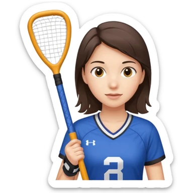 brunette girl playing field hockey sticker