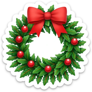 Christmas wreath sticker