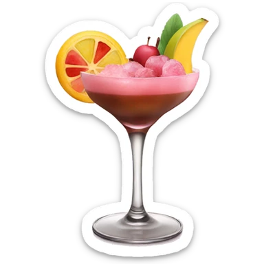 pink and brown cocktail with fruits on top sticker