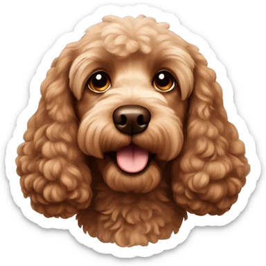 Brown cockerpoo dog sticker