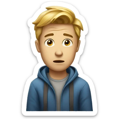 confused realistic male that is thinking sticker