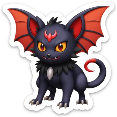 Noibat-Nargacuga-Litten-Torracat-fusion-Fakemon-Pokémon-creature  sticker